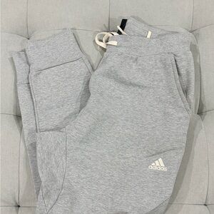 Adidas Mens Light Gray Joggers